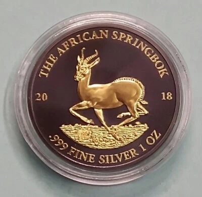 Gabun Gabon 1000 Francs 2018 African Springbock 31,1g 999er Silber Ø38,6mm (M302 - Bild 1 von 2