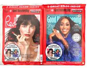 RED / GOOD HOUSEKEEPING 2 x MAGAZINE PACK JANUARY 2025 ~ NEW ~ - Picture 1 of 1