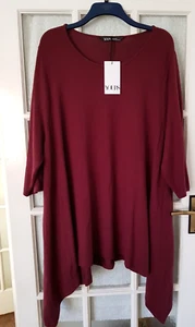 YOURS 3/4 sleeve jersey stretch dress uneven hem size 26-28 BNWT - Picture 1 of 8