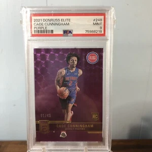 2021 Donruss ELite Cade Cunningham Purple /49 #248 Rookie RC PSA 9 Pistons - Picture 1 of 4