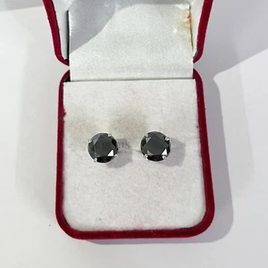 5 Ct Black Diamond Stud Earrings Great Shine AAA Certified ! Anniversary Gift - Picture 1 of 5
