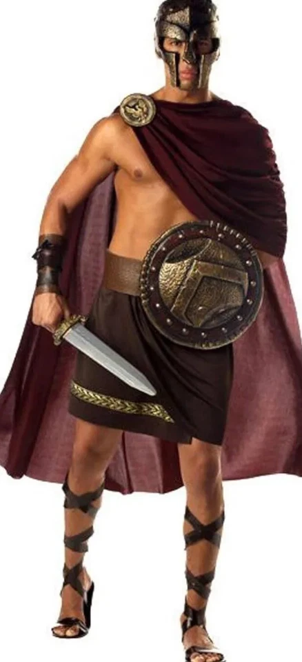 NUEVO XL Spartan WARRIOR Griego Romano Gladiador Halloween Adulto Disfraz Completo Para Hombre’s Foto 1 de 4