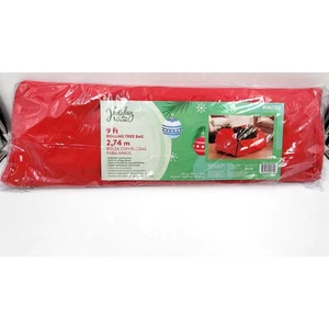 Holiday Living Nine Foot Red Collapsible Rolling Upright Christmas Tree Storage - Picture 1 of 3