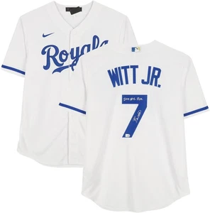 Bobby Witt Jr. Kansas City Royals Signed White Nike Replica Jersey w/2 Pick Insc - Picture 1 of 5