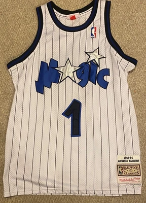 MITCHELL & NESS SEWN ORLANDO 魔术 #1 PENNY HARDAWAY 篮球球衣 M 码 — 第 1/4 张图片