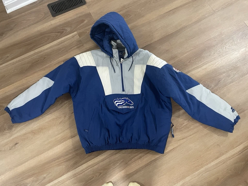 De colección Años 90 Starter CFL Baltimore Colts Pullover Sudadera con Capucha Puffer Chaqueta XL Foto 1 de 4