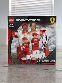 Lego Racers Ferrari M. Schumacher and R. Barrichello Toy Set Age 7  (8389) New