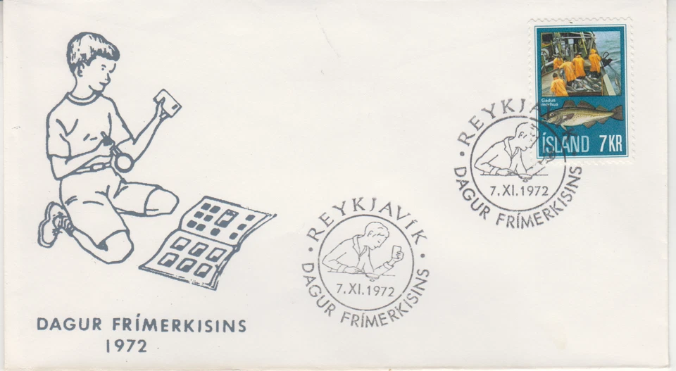 ICELAND : 1972   FDC /COVER - SCOTT # 436  FISH INDUSTRY - Image 1 of 1