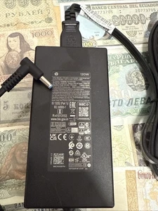 Genuine HP 120W AC Adapter Small Blue Tip 19.5V HP ENVY - Picture 1 of 4