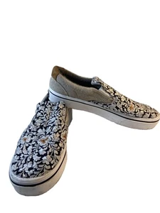 Zipak-Na Slipper Turnschuhe Schuhe USA Größe 8 handgefertigt in Oaxaca Mexiko schwarz grau - Bild 1 von 11