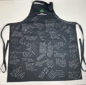Sturbucks Apron Coffee Master Black Farewell Good Wishes Wayne All Over - Picture 1 of 7