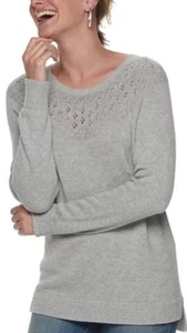 Suéter Sonoma Good For Life Mujer Gris Cuello Redondo Talla Grande Nuevo Con Etiquetas - Imagen 1 de 7