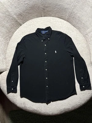 Ralph Lauren Shirt Mens XL Black Featherweight Mesh Button Down Pony Logo Casual - Image 1 of 4
