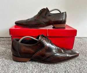 Zapatos Jeffrey West Escobar Brogue Reino Unido Talla 10 Cuero Marrón Línea Negra - Imagen 1 de 9
