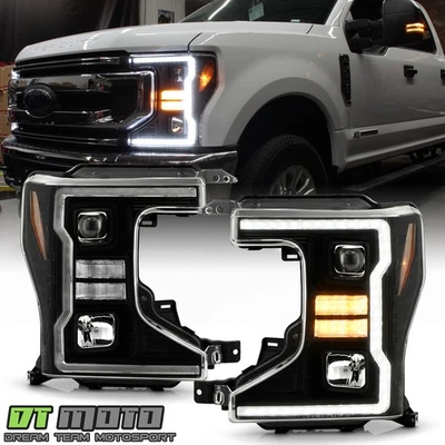 For 2020-2022 Ford F250 F350 Halogen LED Tube w/ LED Signal Projector Headlights - Image 1 of 4