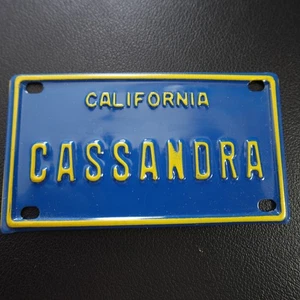 Cassandra Mini License Plate Personalized Name California Novelty Gift Kids Bike - Picture 1 of 6