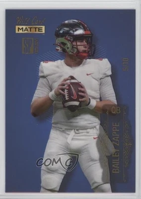 2022 Wild Card Matte SP Exclusive Base Football Blue /10 Bailey Zappe Rookie RC - Image 1 of 2