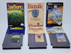 Adventures Of Lolo, Faxanadu, & Star Tropics - Complete/Cib