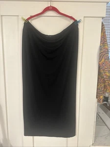 Maxi Falda Recta Cintura Plegable Negra Eileen Fisher XXL Simple - Imagen 1 de 6