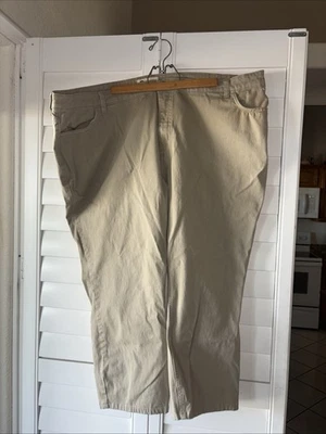 Dockers Pants Women's Size 24W MED Khaki Beige Cotton Blend Career Cropped - Image 1 of 4
