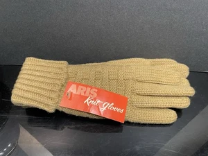 Guantes de punto Aris vintage años 90 talla única tostados NUEVO - Imagen 1 de 5