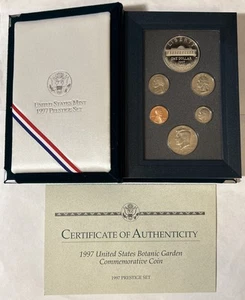 1997-S US Mint Prestige Proof Set ~ Botanic Garden Silver Dollar in OGP w/COA - Picture 1 of 3