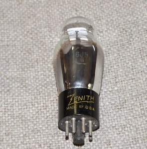 Zenith 6J5G Fat-Glass triode tube tested good emission strong Life Test - Picture 1 of 2