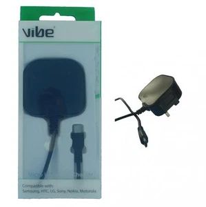 Vibe VI-22805 BLACK Compact and Lightwieght Rapid Charge Micro USB Mains Charger - Picture 1 of 1