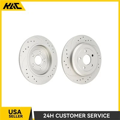 Rotores ranurados perforados de freno de disco trasero para Lincoln MKS Mercury Sable Ford Taurus Foto 1 de 4