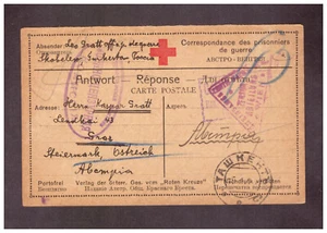 Kriegsgefangenenpost aus Rußland von Taschkent nach Graz vom 24.1.1917 - Bild 1 von 2