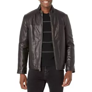Cole Haan Herren glatte Lammlederjacke mit Cabrio-Kragen - Bild 1 von 3
