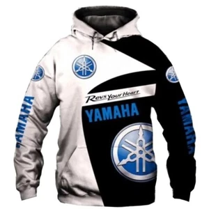 Yamaha Racing 3D Hoodie - MotoGP Motorcycle Sweatshirt - Yamaha Biker Pullover - Picture 1 of 4