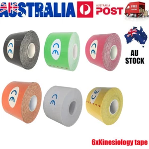 Up to 6x Athletic Elastic Physio Sports Kinesiology Rock Tape Muscle Bandage 5M - Picture 1 of 12