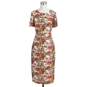 NWOT$398 J.Crew Collection Antiqued Floral Silk Sheath Dress Size 4, Small - Picture 1 of 13
