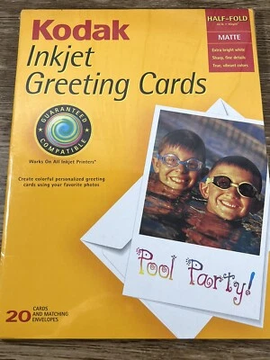 Package 20 count Kodak Inkjet Greeting Cards Matte Half Fold 118 1999 - Image 1 of 2
