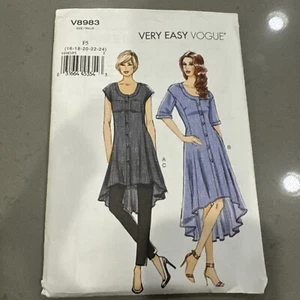 Vogue Pattern V8983 Very Easy Hi-Low Tunic Dress Pants Miss & Plus Sz 8-16/16-24 - Picture 1 of 6