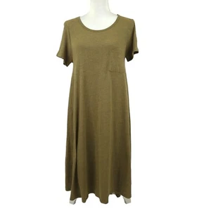 LuLaRoe Green T Shirt Midi Dress Womens Size XS Short Sleeve Pocket High Low - Picture 1 of 12