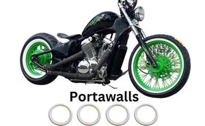 Portawall Moto Delantero DELGADO 2X 19"" - Trasero AMPLIO 2X 15"" Pared Lateral Blanca - Imagen 1 de 3