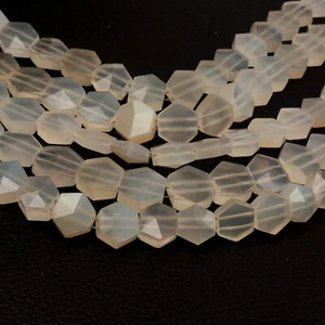 Chalcedony Beads 10 Inch Strand 12MM Beads, Hexagon Beads, Faceted Jewely Beads, - Picture 1 of 4