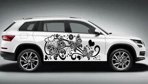 TRIBAL SWIRLS HEARTS BUTTERFLIES GIRL VINYL DECAL CAR TRUCK - Picture 1 of 1