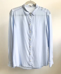 $240 CLOSED Silk Powder Blue Blouse S - Picture 1 of 4