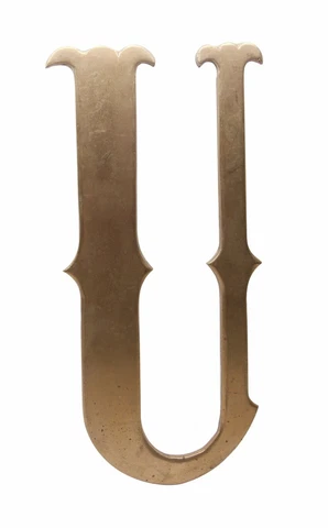 Large 11.5 in. Solid Brass Letter U Cover