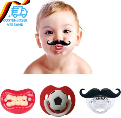 RMEET Dummy Schnuller Für Baby,3Er Pack Silikon Komisch Prank Schnuller Dummy Beruhigu