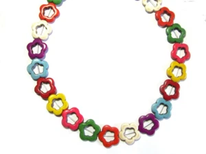 10 x Howlith Stein Perlen Blume 19 x 19 mm - Bild 1 von 1