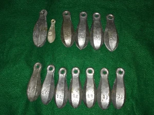 Bank Lead Weights 9 LBS 4 -16 oz, 7- 12 oz 1 -20 oz Lead Salt Water Fishing - Picture 1 of 6
