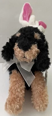 NWT Dan Dee 9” Plush Puppy Dog Bunny Rabbit Ear Stuffed Animal Brown Black 2010 - Image 1 of 4