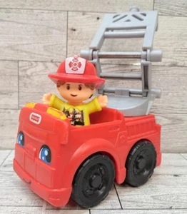 Fisher Price Little People Fire Fighter (Girl) Fireman Person Fire truck Set A  - Picture 1 of 15