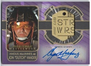 2020 Star Wars Masterwork Autograph Medallions Purple Angus MacInnes Auto /50