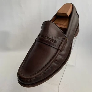 Cole Haan Grand OS Loafers Brown Leather Apron Pinch Toe Slip On Shoes Size 9.5M - Picture 1 of 12