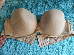 Cacique 46D Comfort Bliss Lightly Lined Strapless Bra Beige Pre-owned - Picture 1 of 4